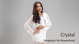  Presentation with arabic woman - Slides with young arabic woman in white background and a light gray colored foreground