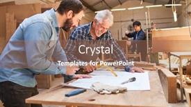  Presentation with craftsman - Cool new slides with young-architect-and-senior-craftsman backdrop and a coral colored foreground