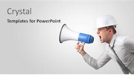  Presentation with yelling - Theme with young-architect-constructor-yelling background and a white colored foreground