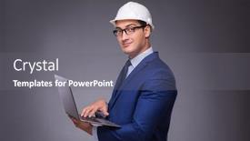  Presentation with industrial textile industry yarn spools - PPT layouts having young-architect-in-industrial-concept background and a gray colored foreground