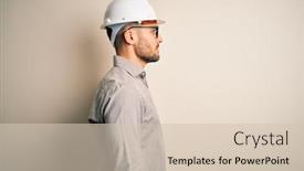  Presentation with builder - Cool new PPT theme with young-architect-man-wearing-builder backdrop and a soft green colored foreground