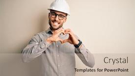  Presentation with romantic love - Theme having young-architect-man-wearing-builder background and a mint green colored foreground