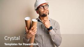  Presentation with special education young adult man - Amazing slide deck having young-architect-man-wearing-contractor backdrop and a coral colored foreground