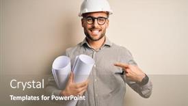  Presentation with contractor - Slide deck featuring young-architect-man-wearing-contractor background and a coral colored foreground