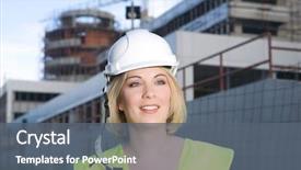  Presentation with civil engineer - PPT layouts consisting of young architect or civil engineer background and a gray colored foreground