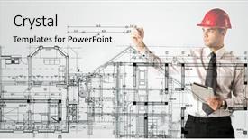  Presentation with family planning - Beautiful PPT theme featuring young architect planning and drawing backdrop and a white colored foreground