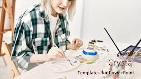  Presentation with student - Slides enhanced with young-artist-student-girl-smiling background and a lemonade colored foreground