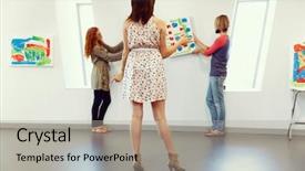  Presentation with gallery - Amazing theme having young artists in gallery hanging backdrop and a light gray colored foreground