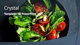  Presentation with tomato - Slide set having young-arugula-and-cherry-tomato background and a  colored foreground