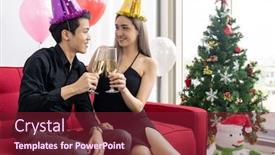  Presentation with condominium - Amazing slide deck having young-asian-adult-couple-celebrating backdrop and a violet colored foreground