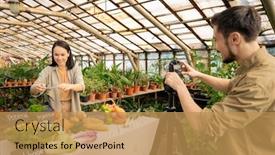  Presentation with smartphone app - Cool new theme with young-asian-blogger-using-smartphone backdrop and a yellow colored foreground