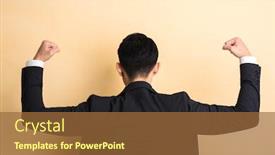  Presentation with muscle - Theme having young-asian-business-man-show background and a tawny brown colored foreground