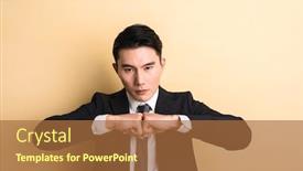  Presentation with muscle - PPT theme consisting of young-asian-business-man-show background and a red colored foreground