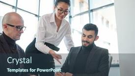  Presentation with contract - PPT theme with young-asian-businesswoman-pointing background and a tawny brown colored foreground