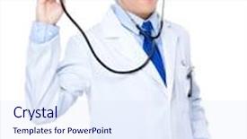  Presentation with asian doctor - Beautiful theme featuring young asian doctor using stethoscope backdrop and a sky blue colored foreground