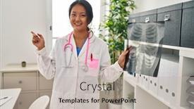  Presentation with doctor asian - PPT layouts having young-asian-doctor-woman-holding background and a  colored foreground