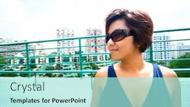  Presentation with roof - Cool new presentation theme with young-asian-female-on-top backdrop and a arctic colored foreground