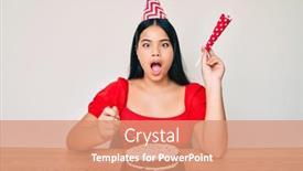  Presentation with birthday cake - Audience pleasing PPT theme consisting of young-asian-girl-celebrating-birthday backdrop and a coral colored foreground