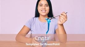  Presentation with weight loss - Beautiful theme featuring young-asian-girl-eating-measure backdrop and a coral colored foreground