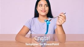  Presentation with weight loss - PPT layouts having young-asian-girl-eating-measure background and a coral colored foreground