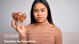  Presentation with bowl - Presentation enhanced with young-asian-girl-holding-bowl background and a coral colored foreground