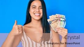  Presentation with canadian - Colorful presentation design enhanced with young-asian-girl-holding-canadian backdrop and a coral colored foreground