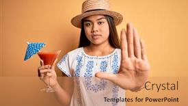  Presentation with defense - Beautiful PPT theme featuring young-asian-girl-on-vacation backdrop and a coral colored foreground