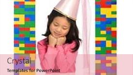  Presentation with princess - Cool new presentation theme with young asian girl pretending to be a princess backdrop and a coral colored foreground