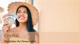  Presentation with canadian - Cool new presentation theme with young-asian-girl-smiling-happy backdrop and a coral colored foreground