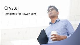  Presentation with poverty in india - Presentation theme enhanced with young asian indian businessman holding background and a white colored foreground