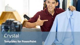  Presentation with social media - Colorful slide set enhanced with young-asian-male-online-merchant backdrop and a teal colored foreground