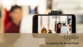  Presentation with review - PPT layouts featuring young-asian-male-online-merchant background and a coral colored foreground