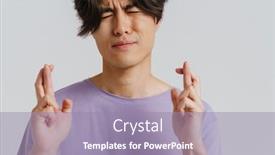  Presentation with asian - Theme consisting of young-asian-man-grimacing background and a mint green colored foreground