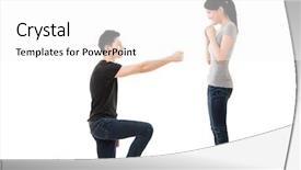  Presentation with asian nurse helps a man - PPT theme consisting of young asian man propose background and a white colored foreground