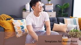  Presentation with laptop - Slides having young-asian-man-using-laptop and a  colored foreground