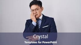  Presentation with nails - PPT theme with young-asian-man-wearing-business background and a ocean colored foreground