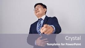  Presentation with shame - Presentation theme consisting of young-asian-man-wearing-business background and a gray colored foreground