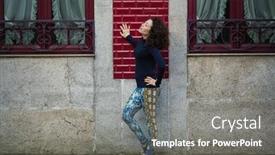  Presentation with multicultural - Cool new slides with young-asian-multicultural-woman backdrop and a gray colored foreground