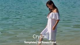  Presentation with sea water - PPT theme enhanced with young-asian-pregnant-woman background and a gray colored foreground