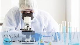  Presentation with study research - Presentation featuring young-asian-scientist-doing background and a light blue colored foreground