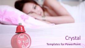  Presentation with sex - Presentation theme enhanced with young asian sex girl sleeping on bed with clock background and a pink colored foreground