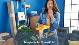  Presentation with color - PPT theme consisting of young-asian-woman-choosing-color background and a  colored foreground