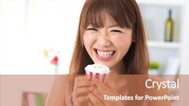  Presentation with lactation young woman breastfeeding - Audience pleasing PPT layouts consisting of young asian woman enjoying cupcake backdrop and a coral colored foreground