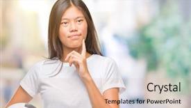  Presentation with idea light ball - Audience pleasing slides consisting of young asian woman holding football backdrop and a lemonade colored foreground