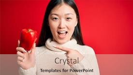  Presentation with healthy - Slides with young-asian-woman-holding-healthy background and a lemonade colored foreground