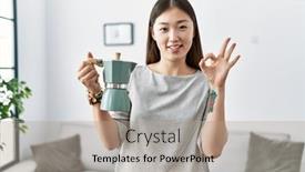  Presentation with italian - Theme featuring young-asian-woman-holding-italian background and a coral colored foreground