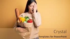  Presentation with yellow paper - Audience pleasing theme consisting of young-asian-woman-holding-paper backdrop and a yellow colored foreground