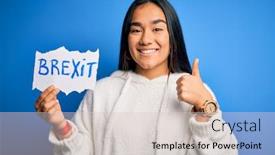  Presentation with brexit - Theme enhanced with young-asian-woman-holding-paper background and a lemonade colored foreground