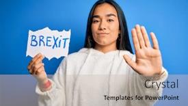  Presentation with brexit - Audience pleasing presentation consisting of young-asian-woman-holding-paper backdrop and a soft green colored foreground