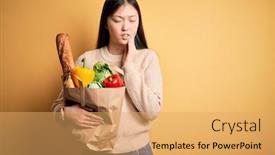  Presentation with yellow paper - Presentation theme having young-asian-woman-holding-paper background and a yellow colored foreground